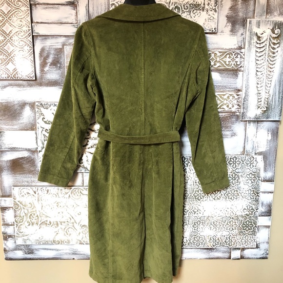 Caslon Nordstrom Long Green Coat Size M - Picture 5 of 8